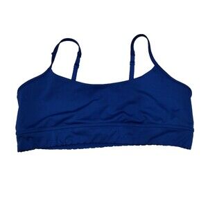 Balance Collection Women's Large Blue Sports Bra Strappy Back Spaghetti Straps